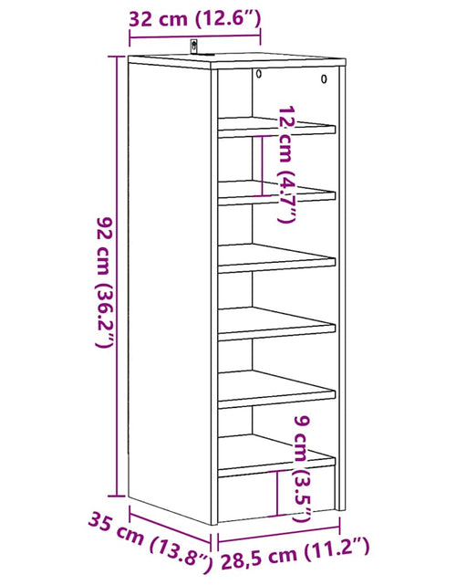 Загрузите изображение в средство просмотра галереи, Dulap Pantofi Lemn Vechi 32x35x92 cm Lemn prelucrat
