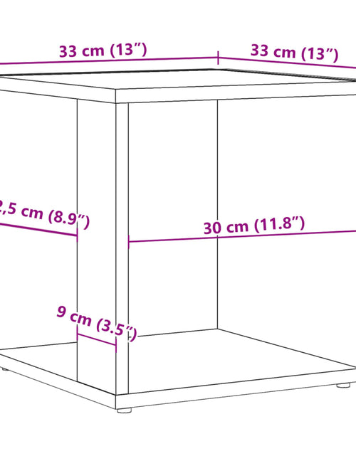 Încărcați imaginea în vizualizatorul Galerie, Masă laterală, stejar artizanal, 33x33x34 cm, lemn prelucrat
