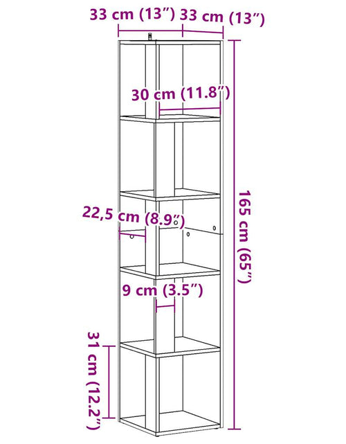 Încărcați imaginea în vizualizatorul Galerie, Dulap de colț Artisan Stejar 33x33x165 cm Lemn prelucrat
