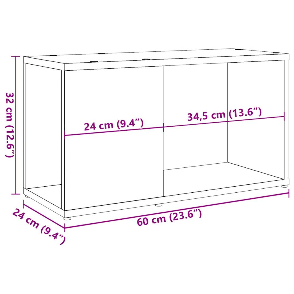 Comodă TV, Lemn vechi, 60x24x32 cm, PAL