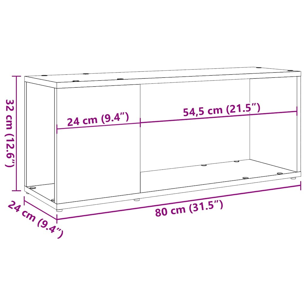 Dulap TV Lemn vechi 80x24x32cm Lemn prelucrat