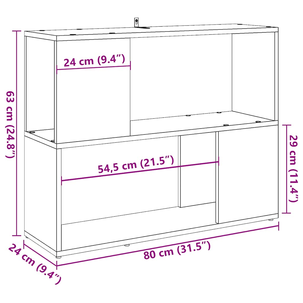 Dulap cu cărți/Separator de cameră Lemn vechi 80x24x63 cm