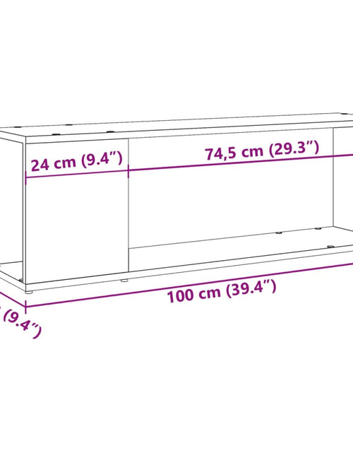 Загрузите изображение в средство просмотра галереи, Comodă TV, stejar artizanal, 100x24x32 cm, lemn prelucrat
