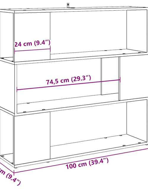 Încărcați imaginea în vizualizatorul Galerie, Bibliotecă/Separator de cameră, stejar artizanal, 100x24x94 cm
