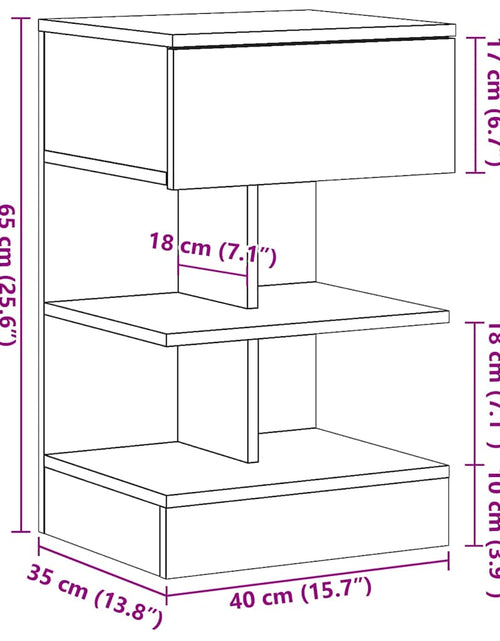 Încărcați imaginea în vizualizatorul Galerie, Noptiera Lemn Vechi 40x35x65 cm Lemn prelucrat
