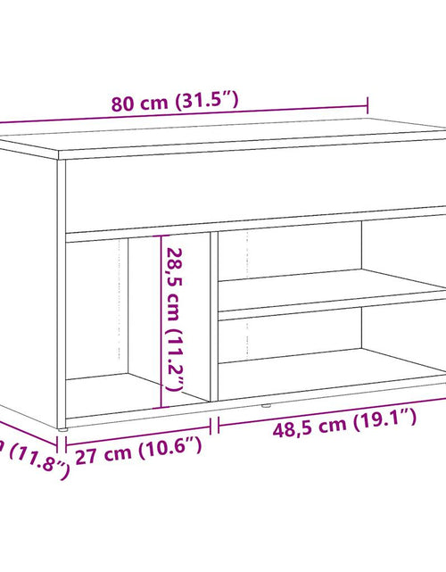 Încărcați imaginea în vizualizatorul Galerie, Banchetă pantofar, lemn vechi, 80x30x45 cm, lemn prelucrat
