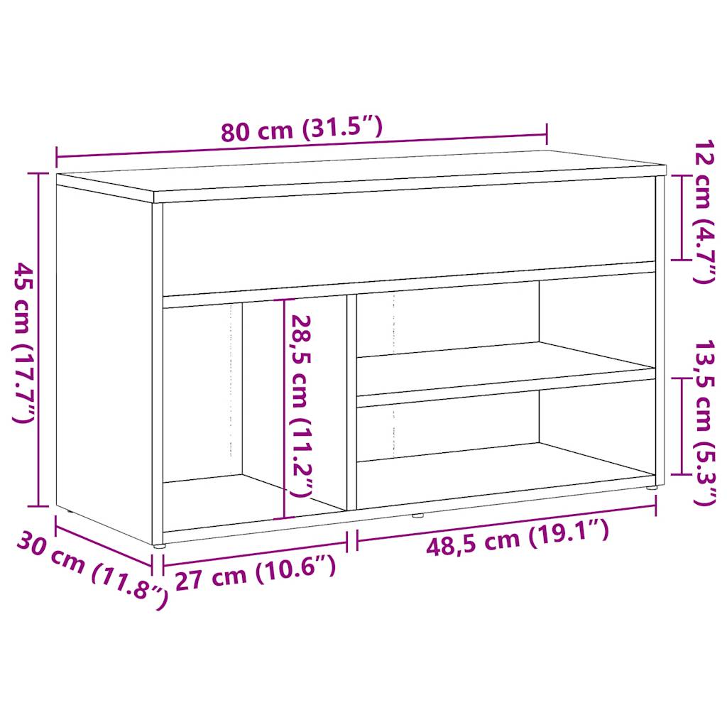 Banchetă pantofar, lemn vechi, 80x30x45 cm, lemn prelucrat