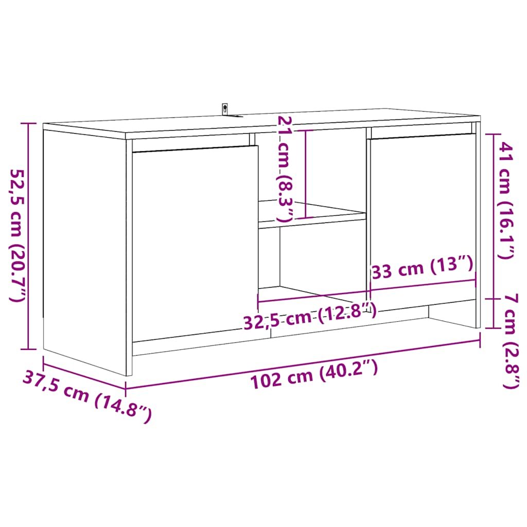 Dulap TV, lemn vechi, 102x37,5x52,5 cm, lemn prelucrat