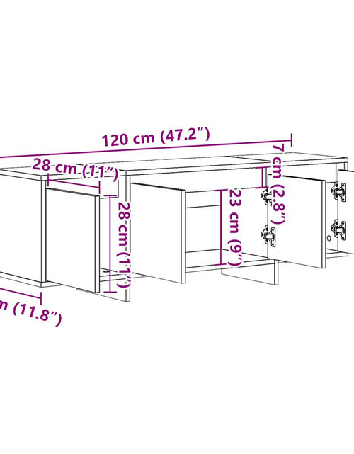 Încărcați imaginea în vizualizatorul Galerie, Comodă TV, lemn vechi, 120x30x40,5 cm, lemn prelucrat
