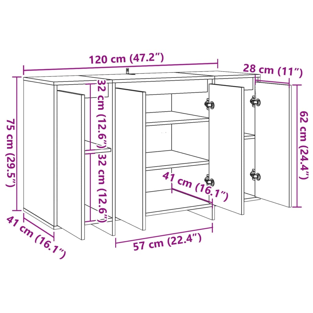 Dulap, lemn vechi, 120x41x75 cm, lemn prelucrat