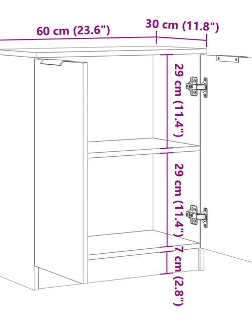 Загрузите изображение в средство просмотра галереи, Dulap, stejar artizanal, 60x30x70 cm, lemn prelucrat
