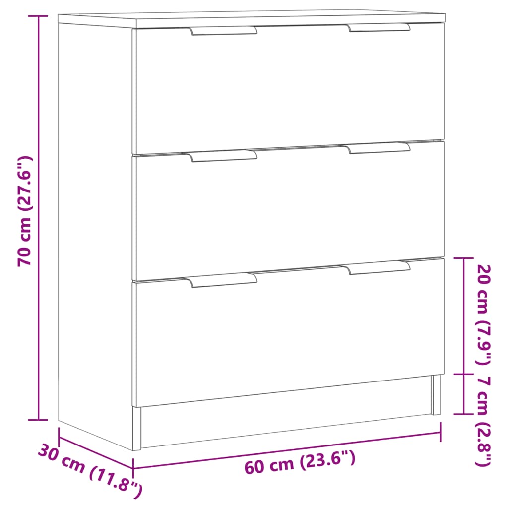 Dulap, stejar artizanal, 60x30x70 cm, lemn prelucrat