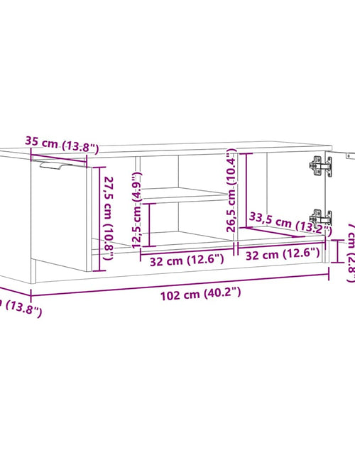 Încărcați imaginea în vizualizatorul Galerie, Dulap TV Lemn vechi 102x35x36,5 cm Lemn prelucrat
