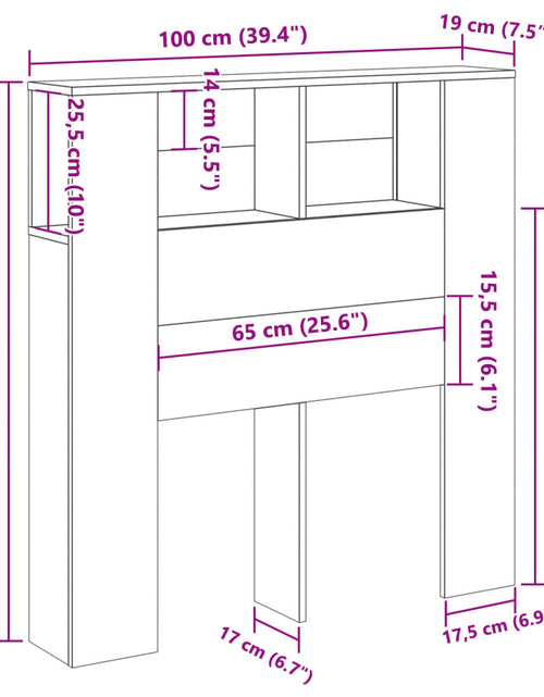 Încărcați imaginea în vizualizatorul Galerie, Tăblie pat cu dulap, lemn vechi 100x19x104,5 cm lemn prelucrat
