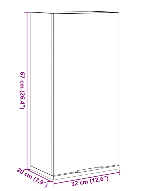 Încărcați imaginea în vizualizatorul Galerie, Dulap de baie montat pe perete, lemn vechi, 32x20x67 cm
