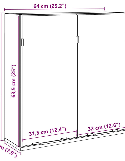 Загрузите изображение в средство просмотра галереи, Dulap de baie cu oglindă, gri beton, 64x20x66,5 cm, PAL
