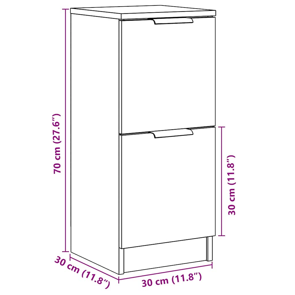 Dulap, stejar artizanal, 30x30x70 cm, lemn prelucrat