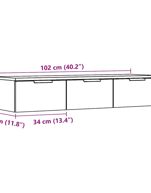 Încărcați imaginea în vizualizatorul Galerie, Dulap de perete, Lemn vechi, 102x30x20 cm, lemn prelucrat
