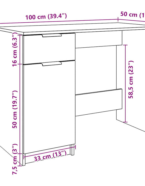 Încărcați imaginea în vizualizatorul Galerie, Birou, lemn vechi, 100x50x75 cm, lemn prelucrat

