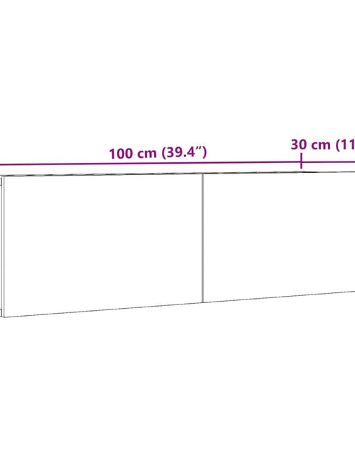 Încărcați imaginea în vizualizatorul Galerie, Comodă TV de perete, 2 buc. stejar artizanal, 100x30x30 cm
