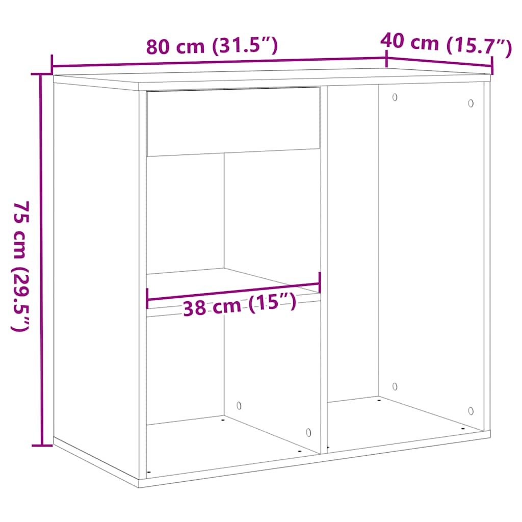 Dulap cosmetic din lemn vechi 80x40x75 cm lemn prelucrat