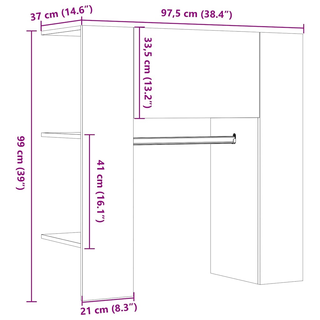 Dulap pentru hol Lemn vechi 97,5x37x99 cm Lemn prelucrat