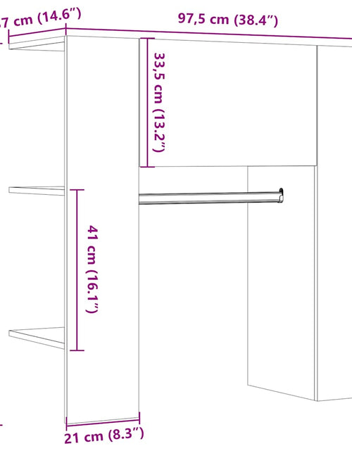 Încărcați imaginea în vizualizatorul Galerie, Dulap pentru hol Stejar Artizanal 97,5x37x99 cm Lemn prelucrat
