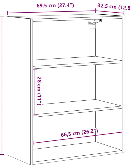 Încărcați imaginea în vizualizatorul Galerie, Dulap de perete suspendat, lemn vechi, 69,5x32,5x90 cm
