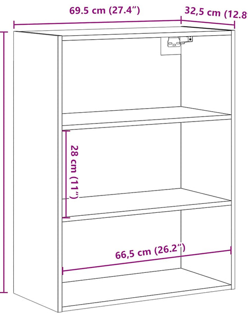 Загрузите изображение в средство просмотра галереи, Dulap de perete suspendat, Stejar artizanal, 69,5x32,5x90 cm
