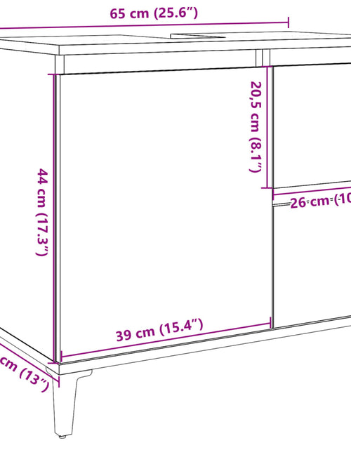 Загрузите изображение в средство просмотра галереи, Dulap de chiuvetă, lemn vechi, 65x33x60 cm, lemn prelucrat

