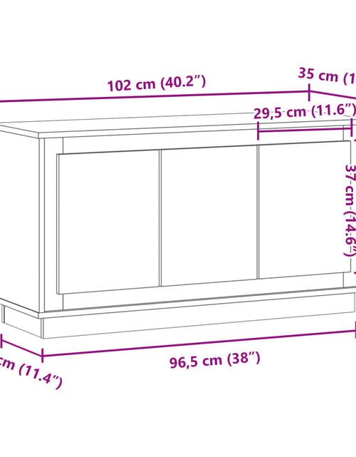 Загрузите изображение в средство просмотра галереи, Servantă, stejar artizanal, 102x35x55 cm, lemn prelucrat
