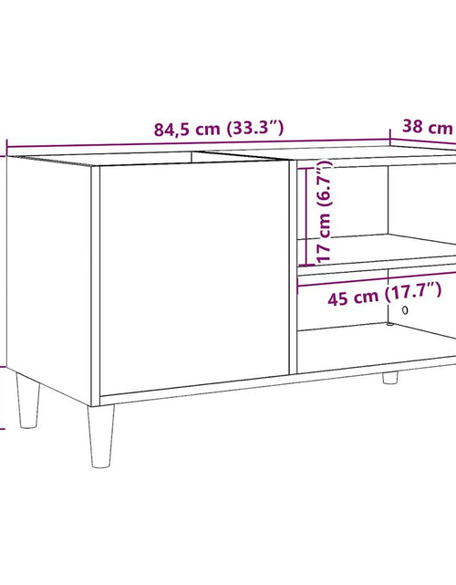 Încărcați imaginea în vizualizatorul Galerie, Dulap pentru discuri, lemn vechi, 84,5x38x48 cm, lemn prelucrat
