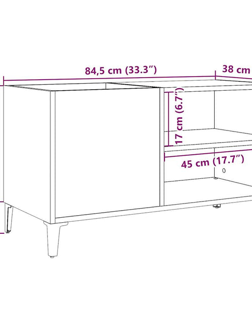 Загрузите изображение в средство просмотра галереи, Dulap discuri stejar artizanal, 84,5x38x48 cm, lemn prelucrat
