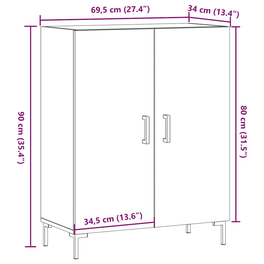 Dulap, lemn vechi, 69,5x34x90 cm, lemn prelucrat