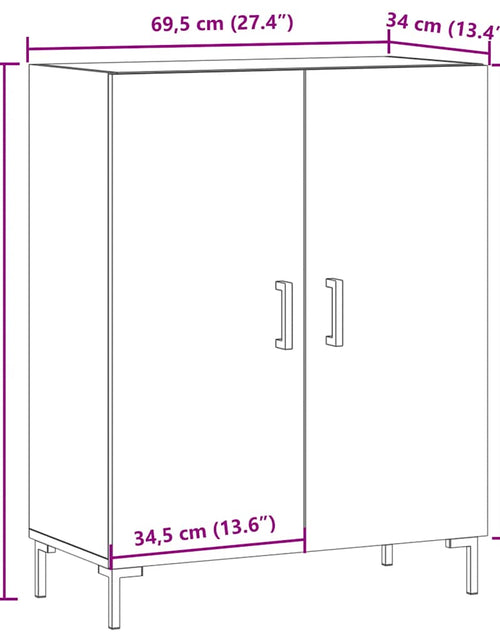 Загрузите изображение в средство просмотра галереи, Dulap, stejar artizanal, 69,5x34x90 cm, lemn prelucrat
