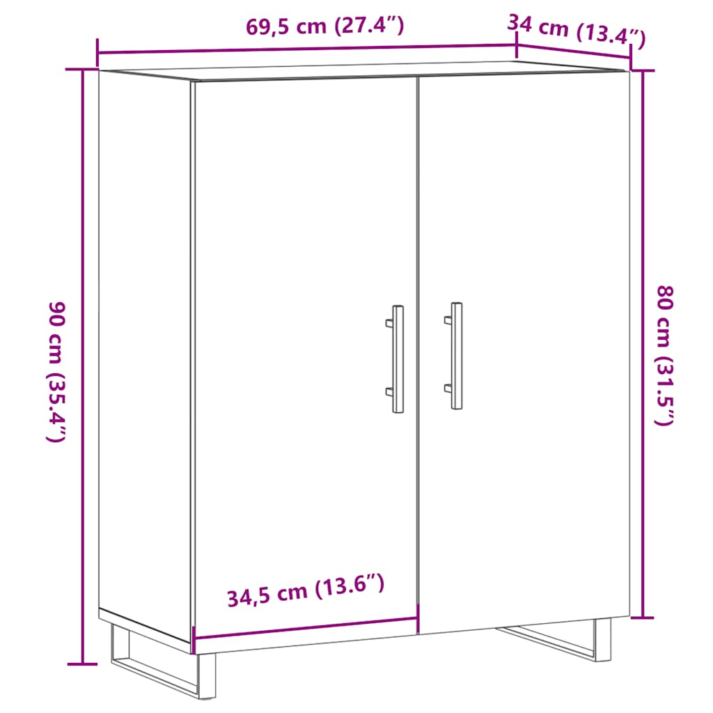 Dulap, lemn vechi, 69,5x34x90 cm, lemn prelucrat