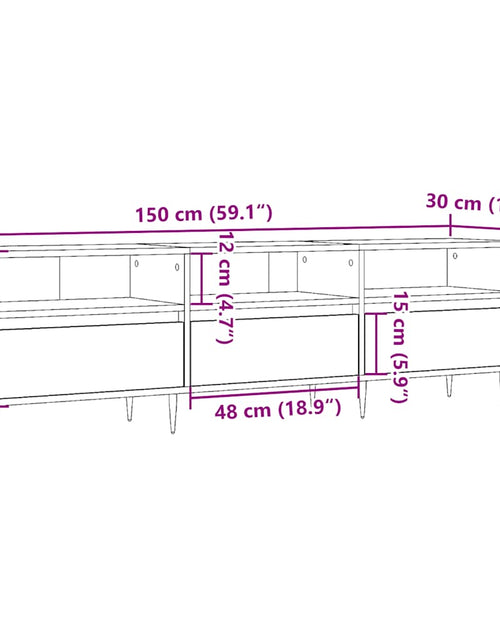 Încărcați imaginea în vizualizatorul Galerie, Comodă TV, stejar artizanal, 150x30x44,5 cm, lemn prelucrat
