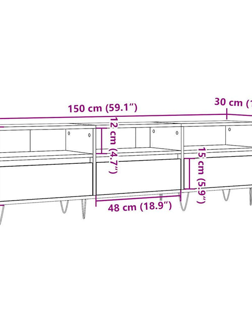 Încărcați imaginea în vizualizatorul Galerie, Comodă TV, lemn vechi, 150x30x44,5 cm, lemn prelucrat
