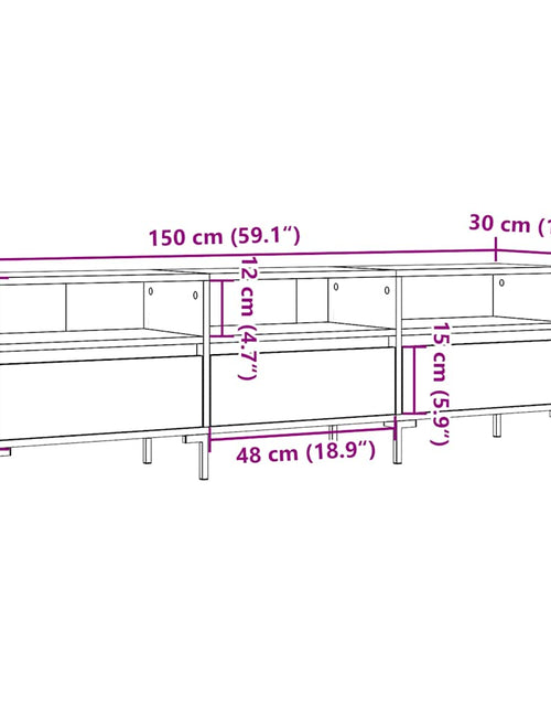 Încărcați imaginea în vizualizatorul Galerie, Comodă TV, lemn vechi, 150x30x44,5 cm, lemn prelucrat
