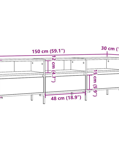 Încărcați imaginea în vizualizatorul Galerie, Comodă TV, stejar artizanal, 150x30x44,5 cm, lemn prelucrat
