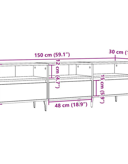Загрузите изображение в средство просмотра галереи, Comodă TV, lemn vechi, 150x30x44,5 cm, lemn prelucrat
