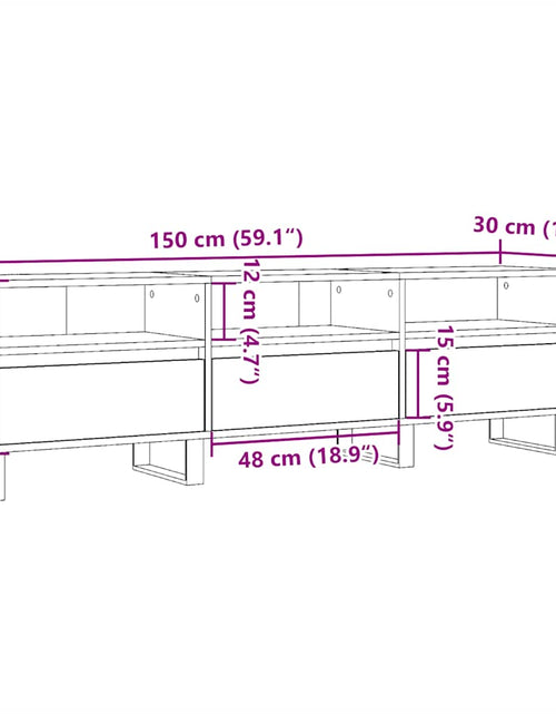 Загрузите изображение в средство просмотра галереи, Comodă TV, lemn vechi, 150x30x44,5 cm, lemn prelucrat
