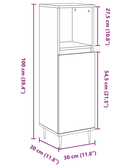 Загрузите изображение в средство просмотра галереи, Dulap de baie, lemn vechi, 30x30x100 cm, lemn prelucrat

