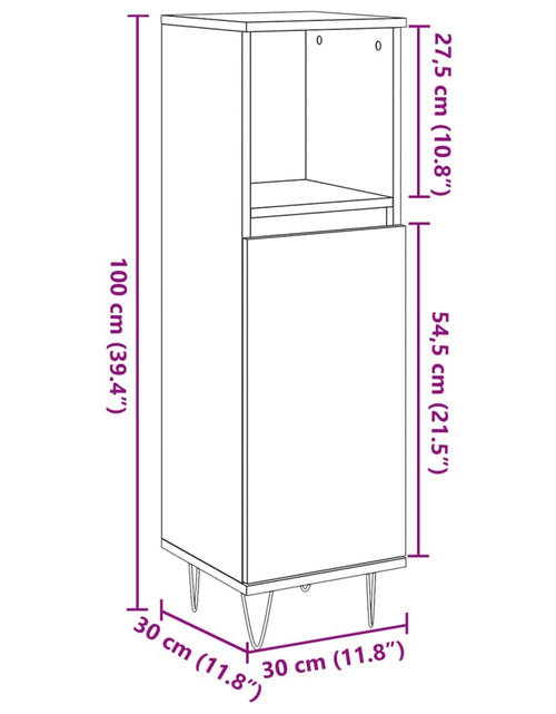 Загрузите изображение в средство просмотра галереи, Dulap de baie, lemn vechi, 30x30x100 cm, lemn prelucrat
