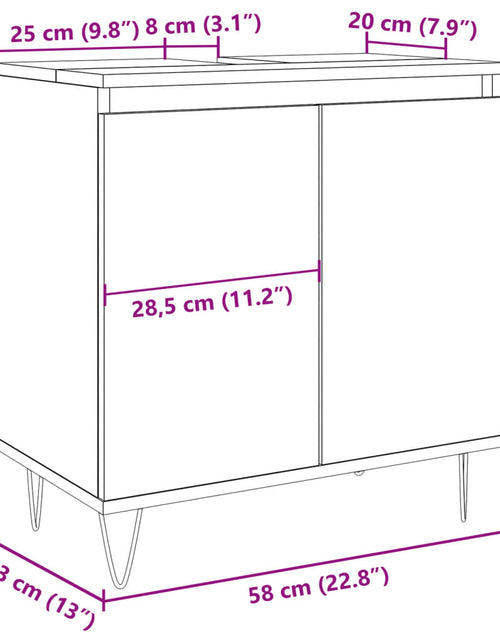Загрузите изображение в средство просмотра галереи, Dulap de baie, lemn vechi, 58x33x60 cm, lemn prelucrat
