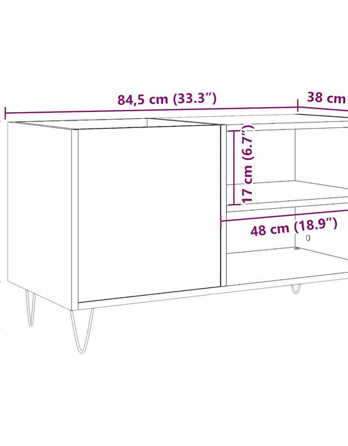 Încărcați imaginea în vizualizatorul Galerie, Dulap discuri stejar artizanal, 84,5x38x48 cm, lemn prelucrat
