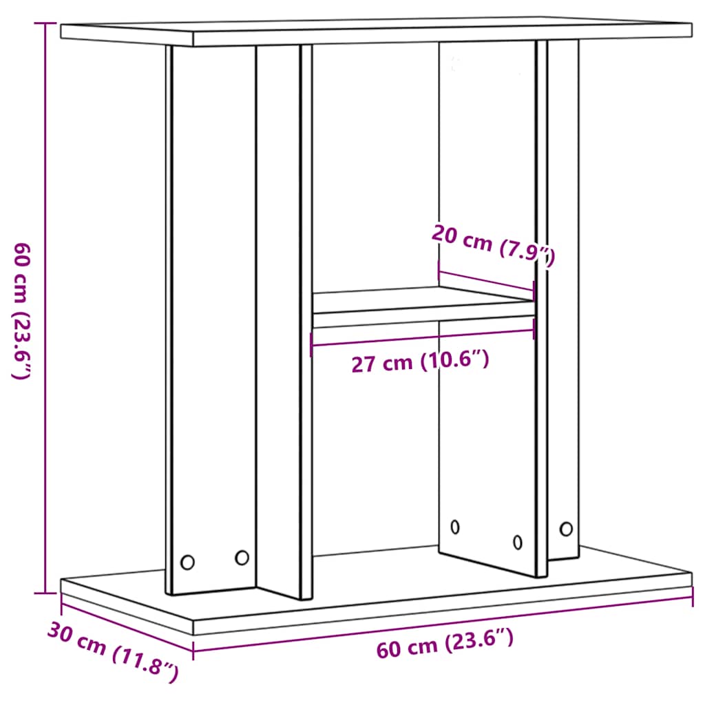 Suport de acvariu, lemn vechi, 60x30x60 cm, lemn prelucrat