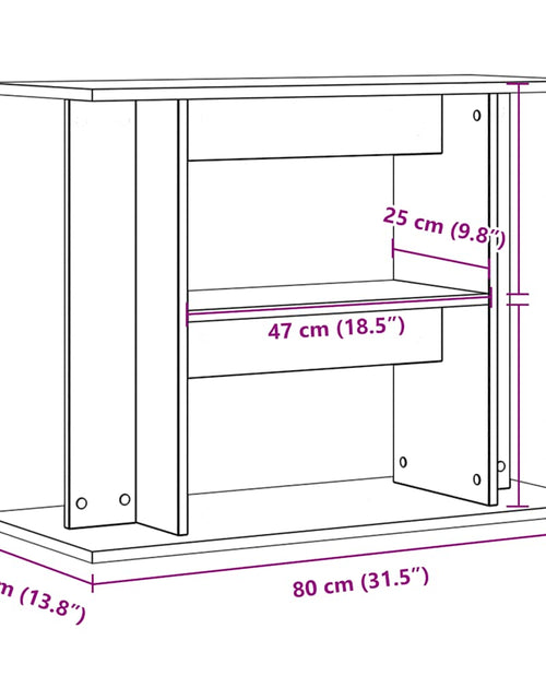 Încărcați imaginea în vizualizatorul Galerie, Suport acvariu, stejar artizanal, 80x35x60 cm, lemn prelucrat
