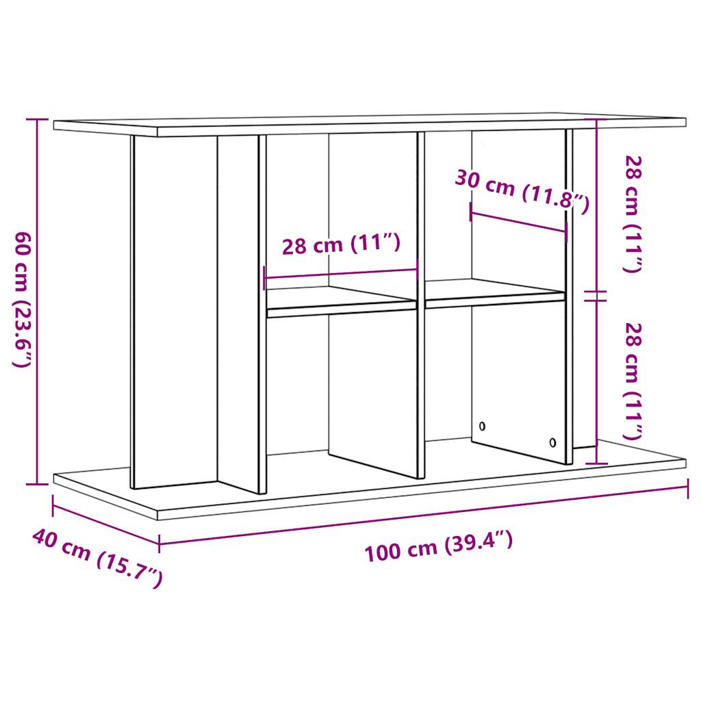 Suport acvariu, stejar artizanal, 100x40x60 cm, lemn prelucrat