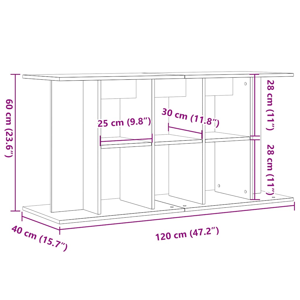 Suport acvariu, stejar artizanal, 120x40x60 cm, lemn prelucrat